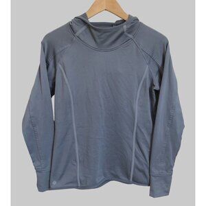 Athleta Plush Tech Hoodie Womens M Gray Running Pullover Activewear Athleticwear